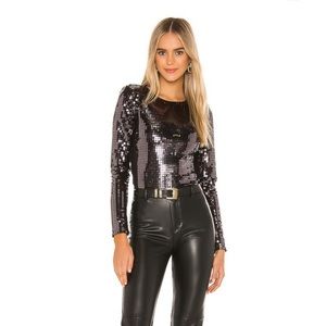 SUPER CUTE BLACK SEQUIN NBD BODYSUIT